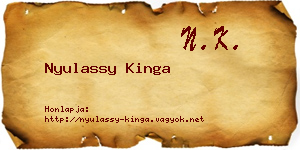 Nyulassy Kinga névjegykártya